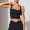 Twist Waist Mini Shorts med lommer i svart