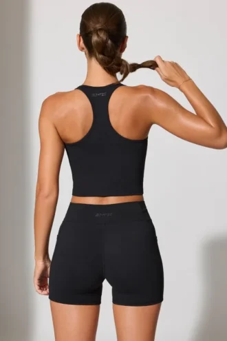 Twist Waist Mini Shorts med lommer i svart