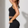 Twist Waist Mini Shorts med lommer i svart