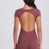 Unitard med åpen rygg i Acai