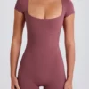 Unitard med åpen rygg i Acai