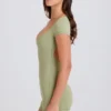 Unitard med åpen rygg i Matcha