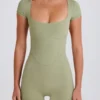 Unitard med åpen rygg i Matcha