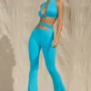 Valerie Petite Cut Out Flare-bukse i aqua