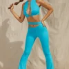 Valerie Petite Cut Out Flare-bukse i aqua