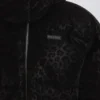 Vanntett, kort oversized skijakke i svart leopardmønster
