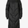 Vanntett lang parkas med hette i svart