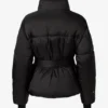 Vanntett, oversized skijakke med belte i svart