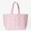 Vanntett puffer-tote-bag i pudderrosa