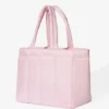 Vanntett puffer-tote-bag i pudderrosa