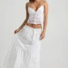 Vasilia Cutwork ryggløs bomullspoplin-camisole-top i hvitt