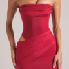 Veda Bandeau Bodycon minikjole i kirsebærrød