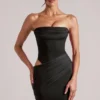 Veda bandeau bodycon minikjole i svart