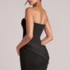 Veda bandeau bodycon minikjole i svart