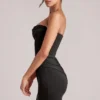 Veda bandeau bodycon minikjole i svart