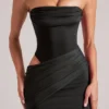 Veda bandeau bodycon minikjole i svart