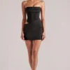 Veda bandeau bodycon minikjole i svart