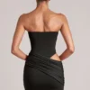 Veda bandeau bodycon minikjole i svart