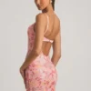 Velena pyntet camisole bodycon minikjole i rosa