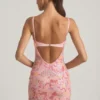 Velena pyntet camisole bodycon minikjole i rosa