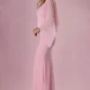 Velina chiffongkappe i blushrosa