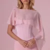 Velina chiffongkappe i blushrosa