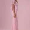 Velina chiffongkappe i blushrosa