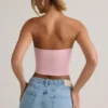 Verna Modal stroppeløs crop-top i babyrosa