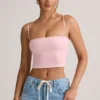 Verna Modal stroppeløs crop-top i babyrosa