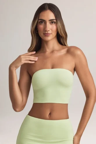 Verna Modal stroppeløs crop-top i salviegrønn