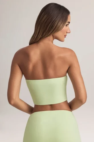 Verna Modal stroppeløs crop-top i salviegrønn