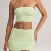 Verna Modal stroppeløs crop-top i salviegrønn