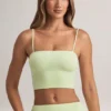 Verna Modal stroppeløs crop-top i salviegrønn