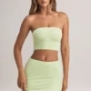 Verna Modal stroppeløs crop-top i salviegrønn