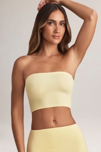 Verna Modal stroppeløs crop-top i sitronsorbet