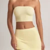 Verna Modal stroppeløs crop-top i sitronsorbet