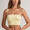 Verna Modal stroppeløs crop-top i sitronsorbet