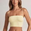 Verna Modal stroppeløs crop-top i sitronsorbet