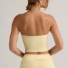 Verna Modal stroppeløs crop-top i smørkremgul