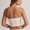Verna Modal stroppeløs crop-top i stripet mønster