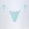 Vernazza bikinitruser med snøring i siden i broderie anglaise i pudderblått