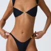 Volute pyntede cheeky bikinitruser i svart