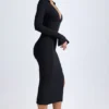 Yael Modal Plunge V-Neck Midaxi-kjole i svart