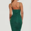 You’re My Type Cowl Neck Ruched Bodycon Midi Kjole i grønt