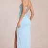 Zalia Lace Corset Maxikjole i Powder Blue