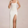 Zalia Lace Corset Maxikjoler i elfenben