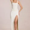Zalia Lace Corset Maxikjoler i elfenben