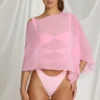 Zarayah gjennomsiktig poncho i Candyfloss Pink