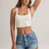 Zia Modal tank-top med kryssrygg i hvitt