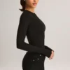 Ziva Modal rundhalset langermet Bodyer i svart